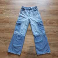 Spodnie jeans bojówki dziewczęce 146 h&m