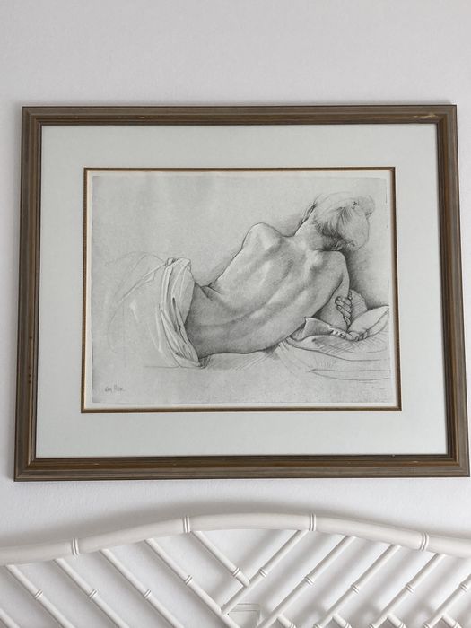 Quadro pintado sobre papel poster .