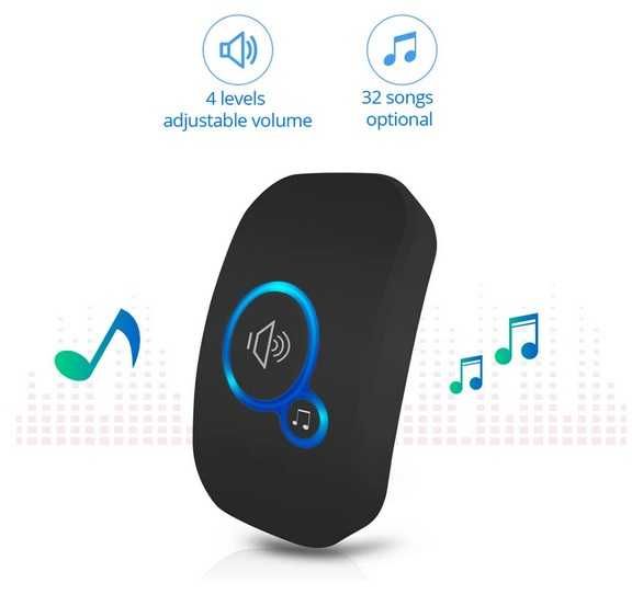 3x DZWONEK 1x ODBIORNIK Bezprzewodowy Zewnętrzny Drzwi 300m 60 melodii