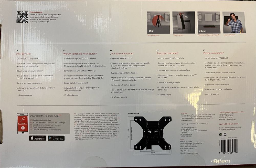 Suporte TV parede universal 13” a 60”