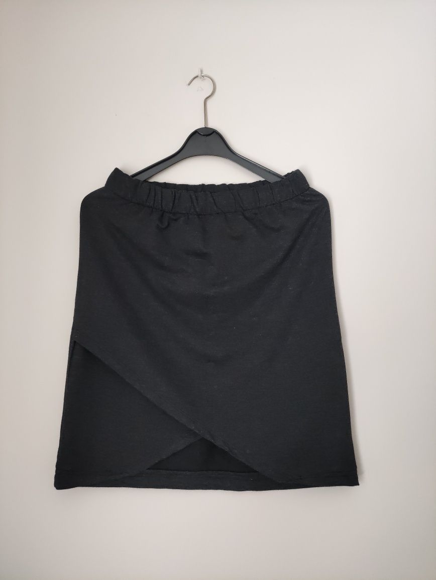 Dresowa dzianinowa zakładana spódnica ciemnoszara XL