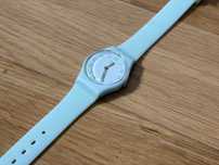 Zegarek miętowy Swatch silikonowy cienki kwarcowy damski
