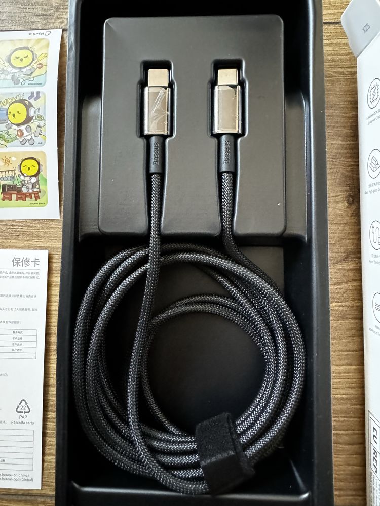 Kabel 2x USB C 2 m Baseus 5A 100W szybkie ladowanie