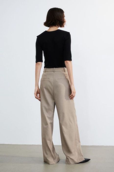 H&M__Spodnie damskie bawełniane z szeroką nogawką__36/S