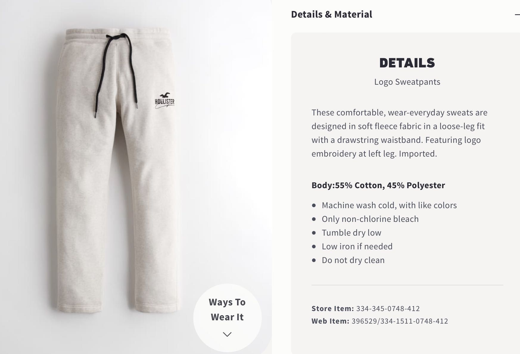 Spodnie dresowe Hollister Co. Logo Sweatpants size M