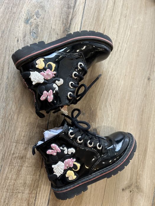 Baby zara 23 buciki przejsciowe lakierki do sukienki czarne