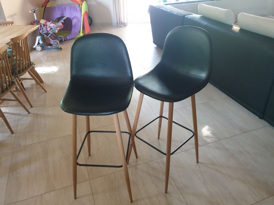 Krzesło barowe, hoker, krzesła barowe, hokery do kuchni czarny/dąb