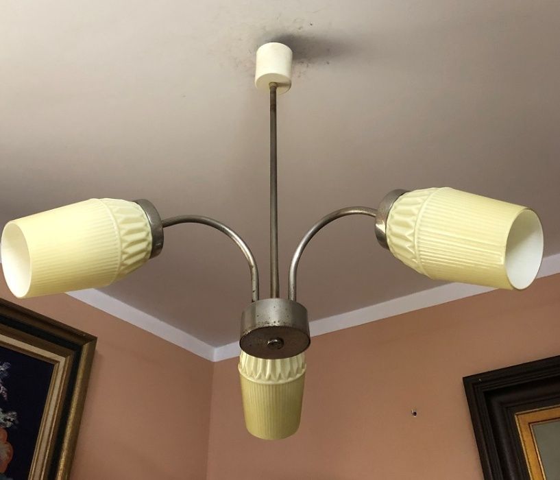 Trójramienny Żyrandol LAMPA Art Deco klosz