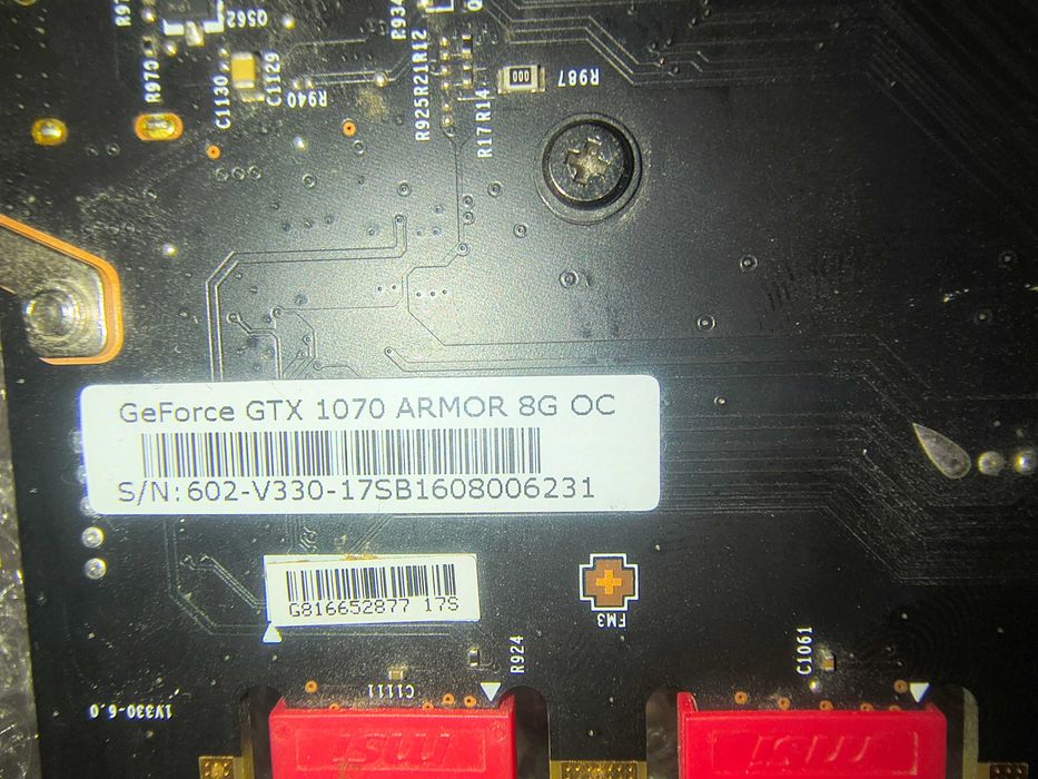 Karta graficzna GeForce  msi armor oc GTX 1070 8gb