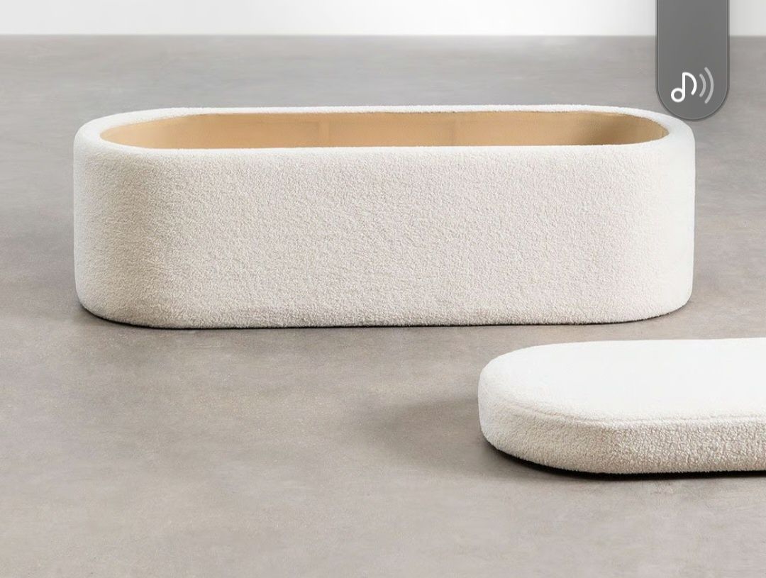 Banco NOVO baú em chenille branco SKLUM