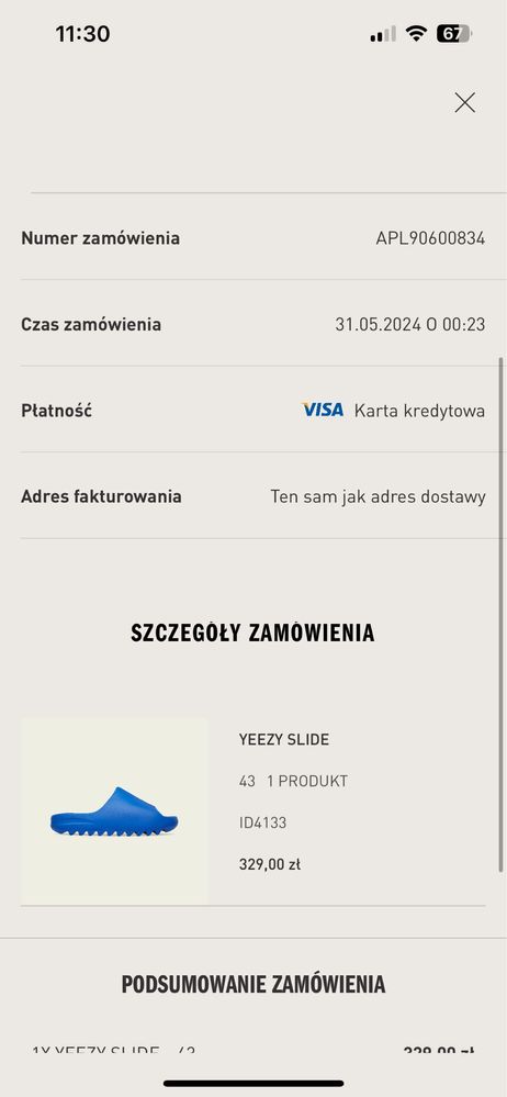 Yezzy slide azure 43