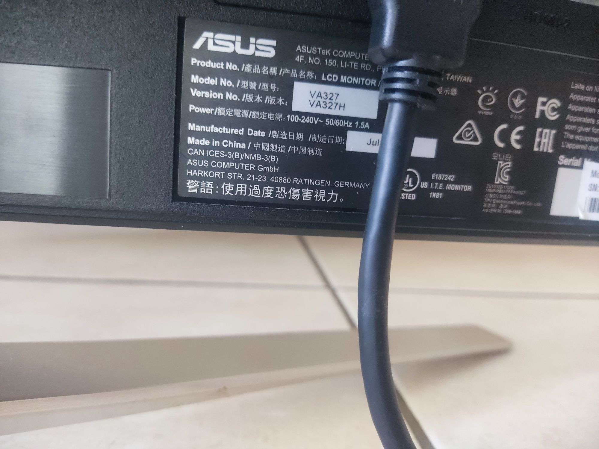 Monitor ASUS 32 polegadas