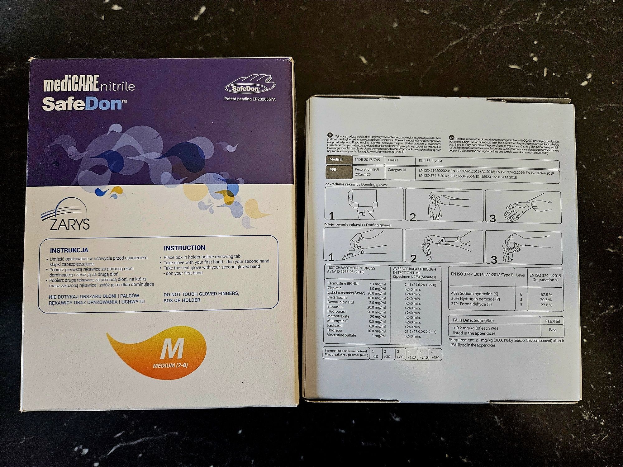 2 opk. 450 szt. Rękawiczki medyczne rękawice nitrylowe r. M