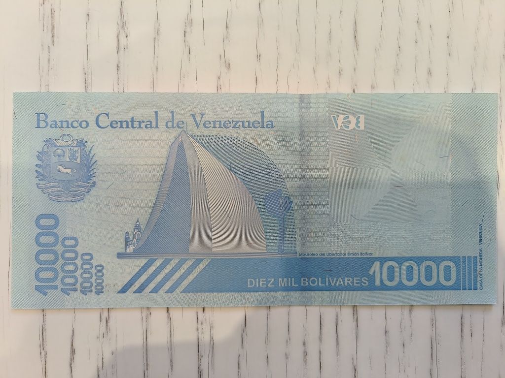 Nota 10000 Bolivares Venezuela 2019 não circulada nova