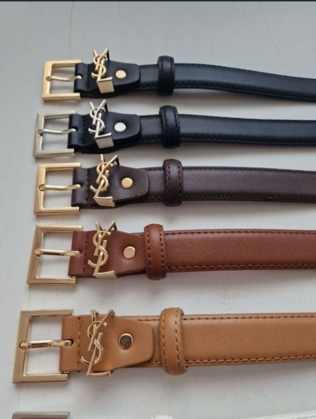 Skórzany Pasek Damski YSL Yves Saint Laurent