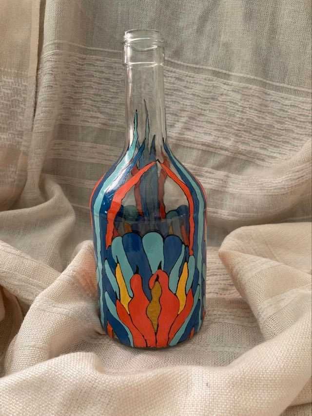 Butelka ręcznie  malowana