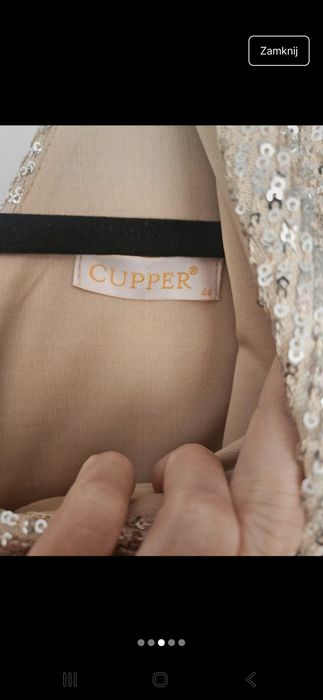 Sukienka suknia cekiny srebrna 44