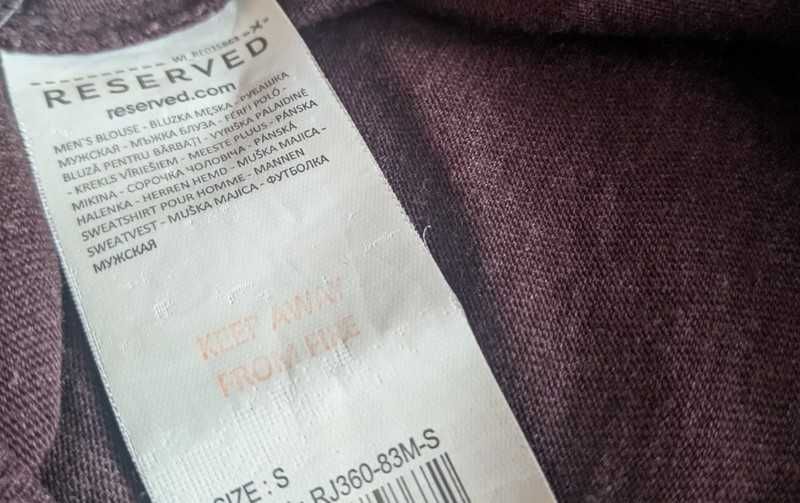 Bluzka koszulka męska z długim rękawem Reserved bordowa rozmiar S