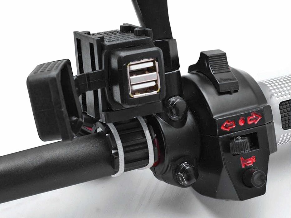 Carregador USB Telemóveis, GPS, MP4 para motos, 2 portas USB