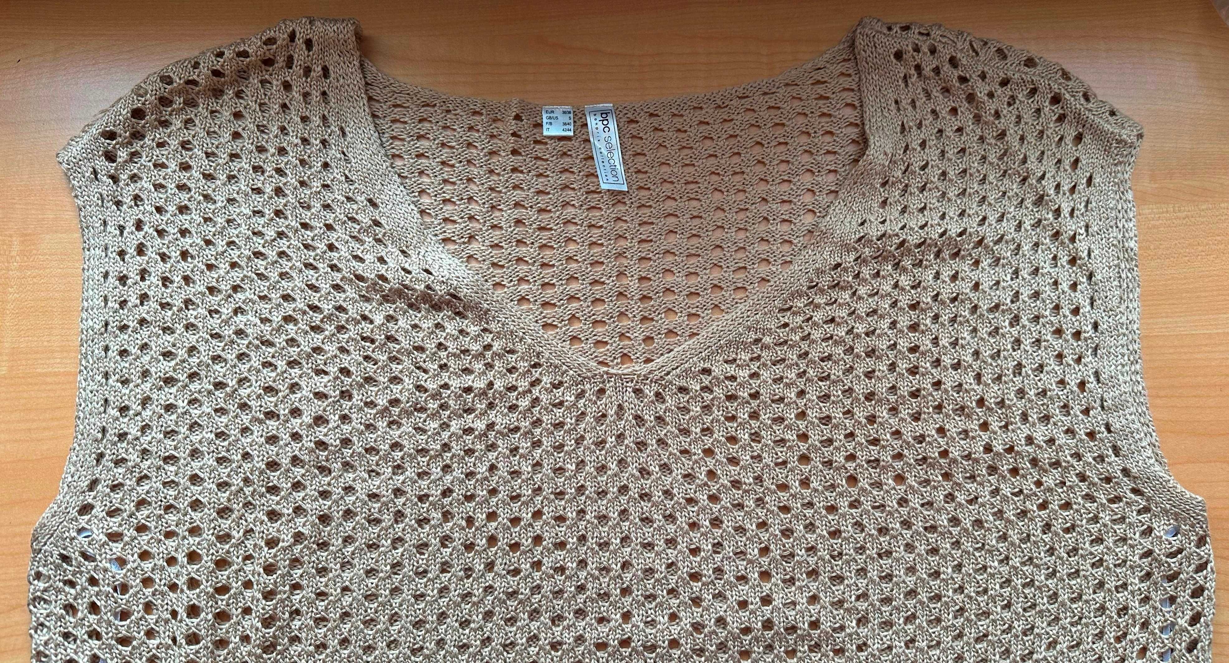B.P.C plażowa tunika ażurowa beżowa r.40/42