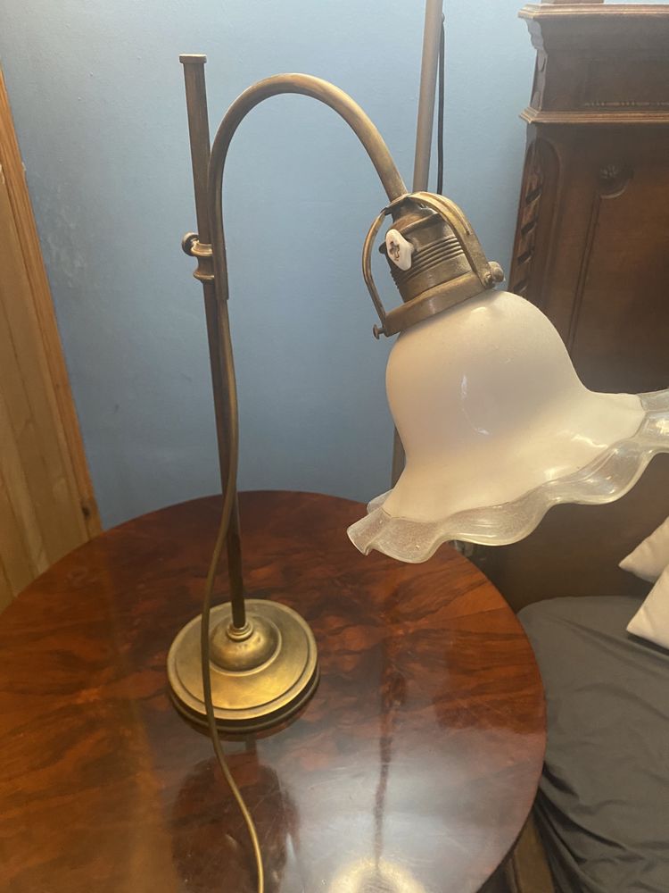 Stara lampa mosiężna regulowana wysokość