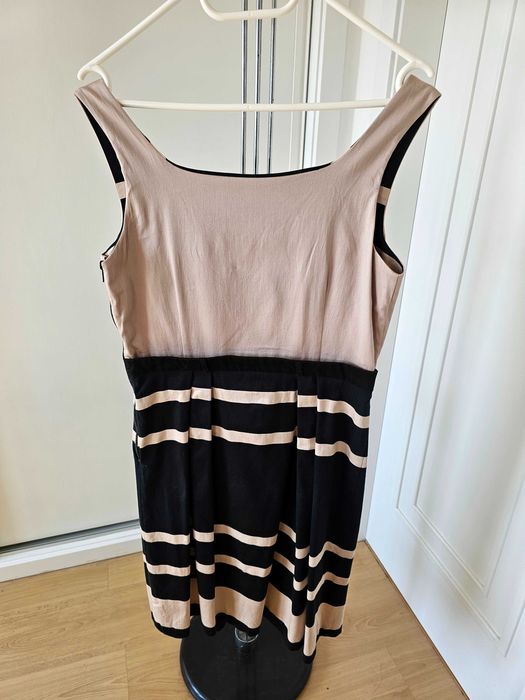 Vestido bege e preto da marca G'Art