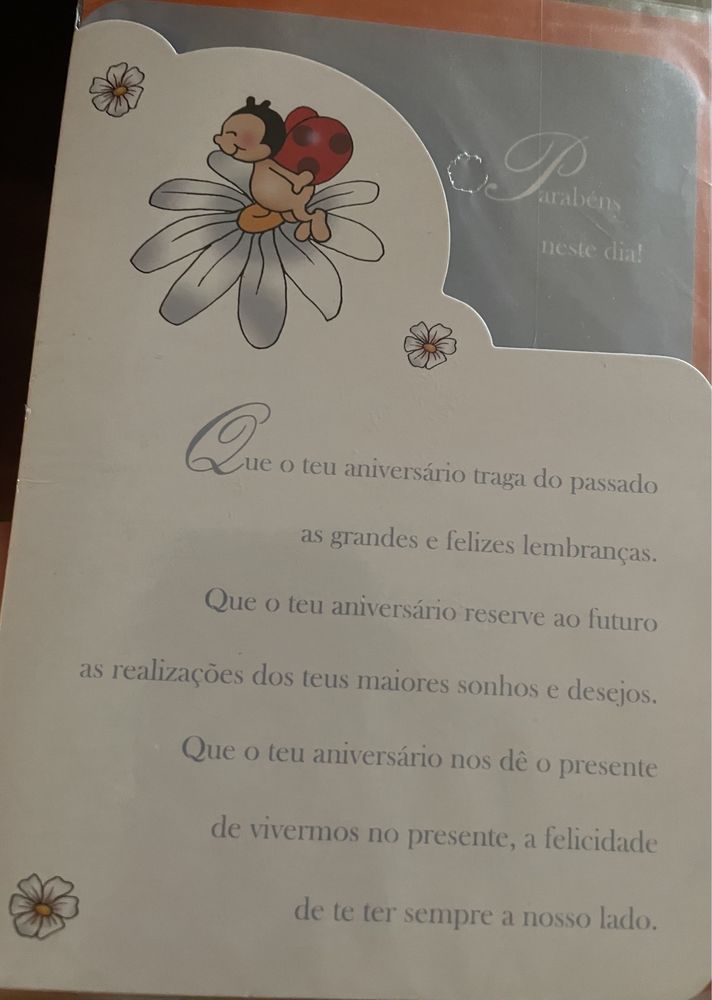 2 postais de aniversário com envelope