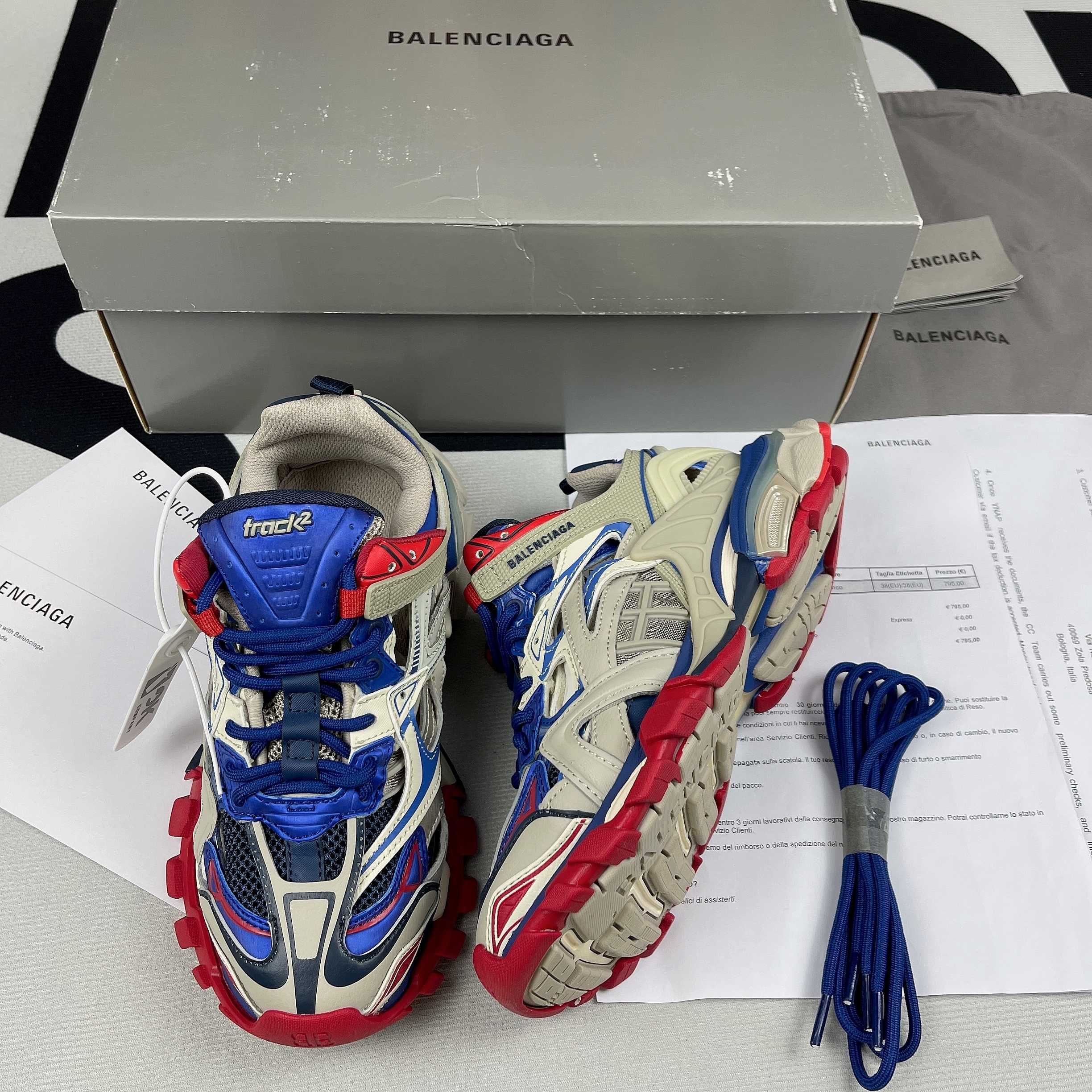 Buty Balenciaga Track 2.0 Beige Blue Red (35-46)