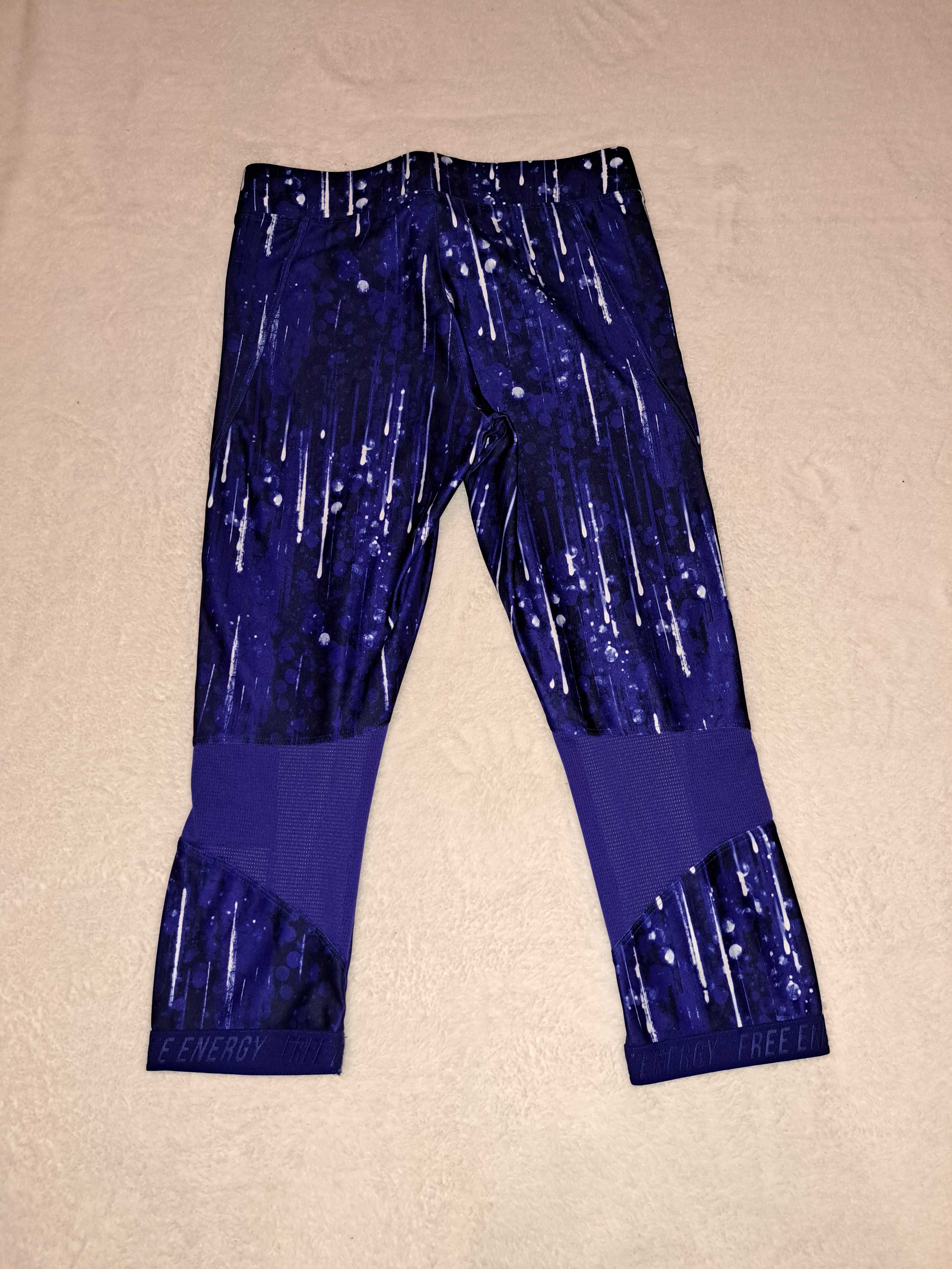 Legginsy 3/4 granatowo- czarno-białe  roz. S-M