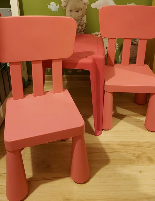Krzesełka ikea mamut sztuk 2 plia stolik