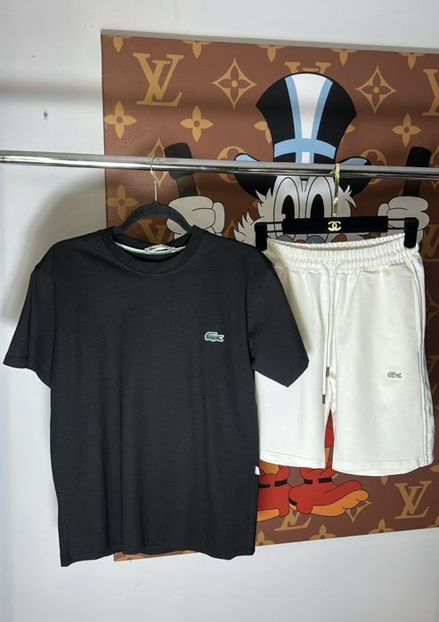 СУПЕР НОВИНКА! Чоловічий костюм LACOSTE чорний білий преміум літо