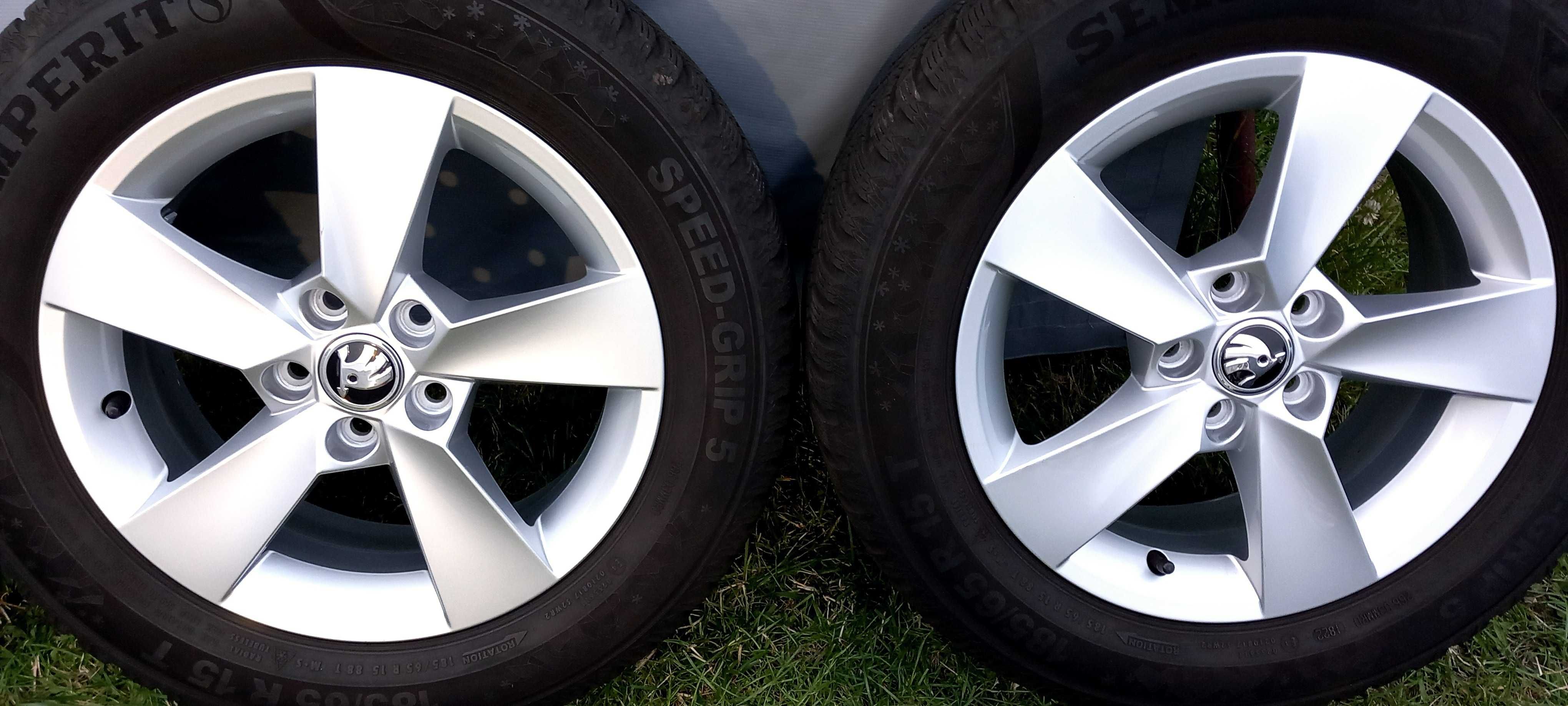 Koła zima oryg. Skoda/Gr.VW 5.5Jx15, 5x100,ET40+185/65R15 M+S, 2022r