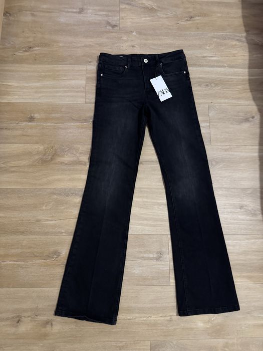 ZARA spodnie damskie czarne dzwony rozszerzane L 40 NOWE