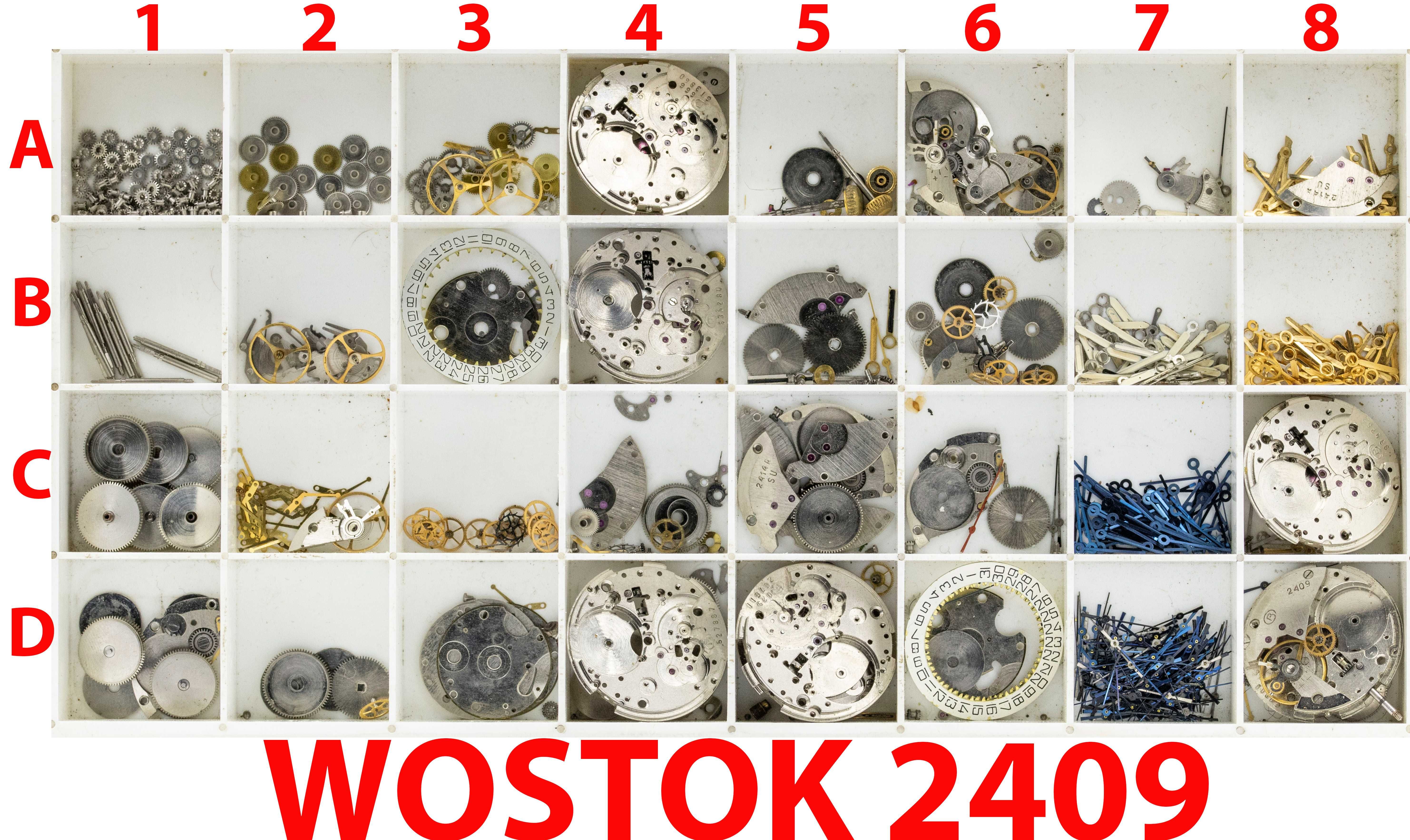 Części Wostok 2409 Balans Wskazówki Koła nastawne Beczka Wałek No 36