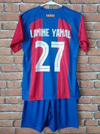 Strój piłkarski dziecięcy z getrami FC Barcelona Lamine Yamal rozm.164