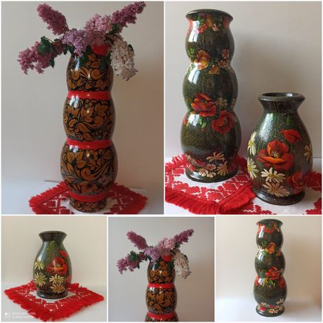 Деревянные декоративные вазы