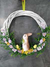 PROMOCJA! Wianek wiosenny wielkanocny z króliczkiem