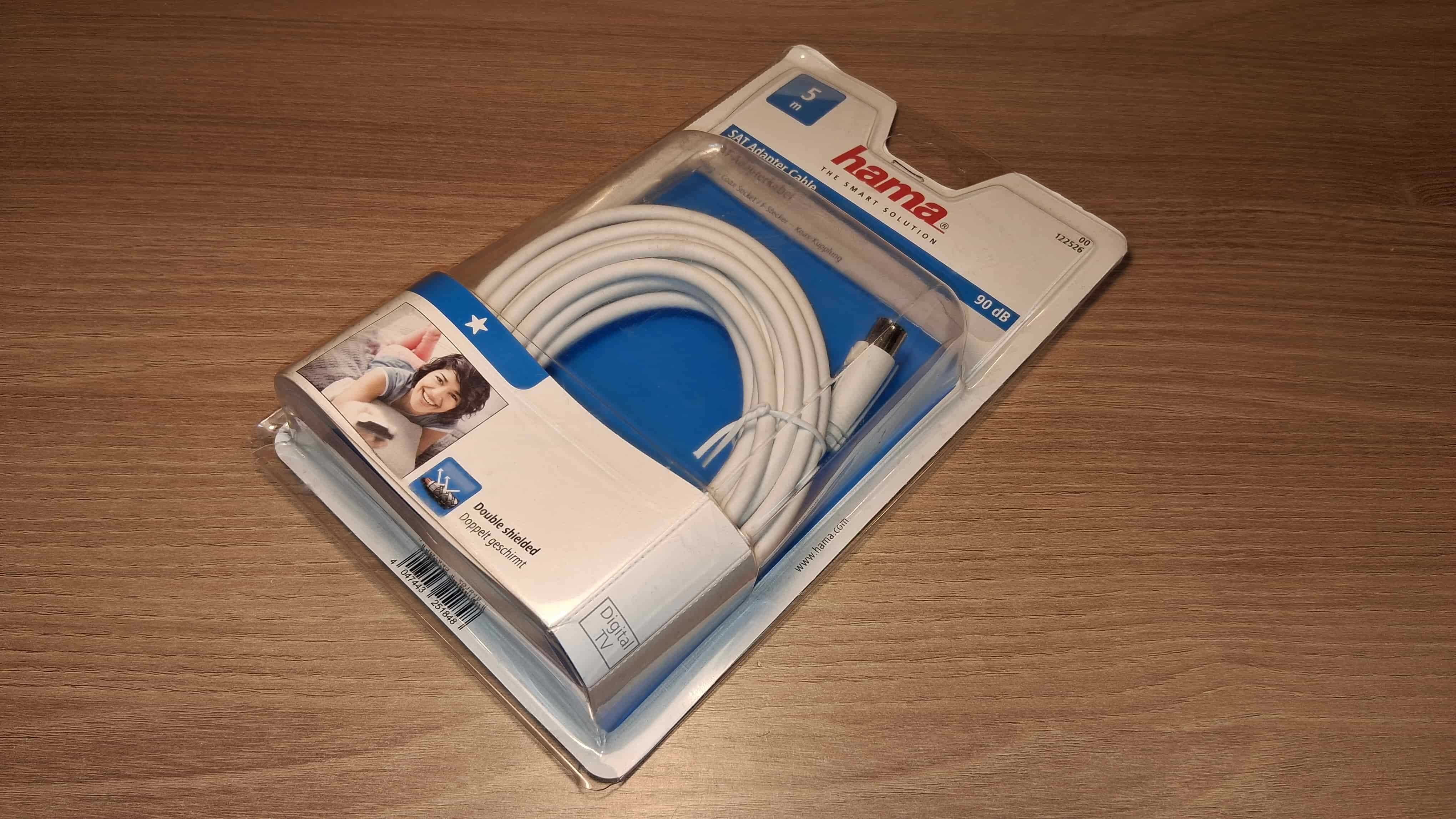 Kabel Antenowy Adapter Hama F-Plug Gniazdo Coax 5m Nowy