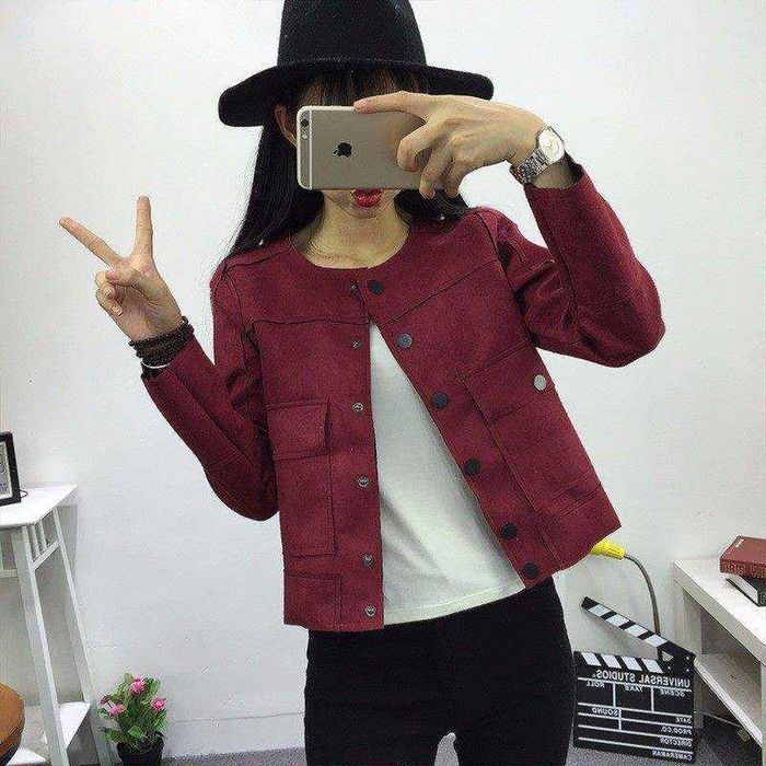 Casaco Estiloso em Pele Sintética