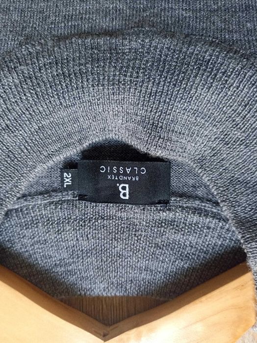 Męski wełniany sweter, Brandtex, Classic, rozmiar 2XL