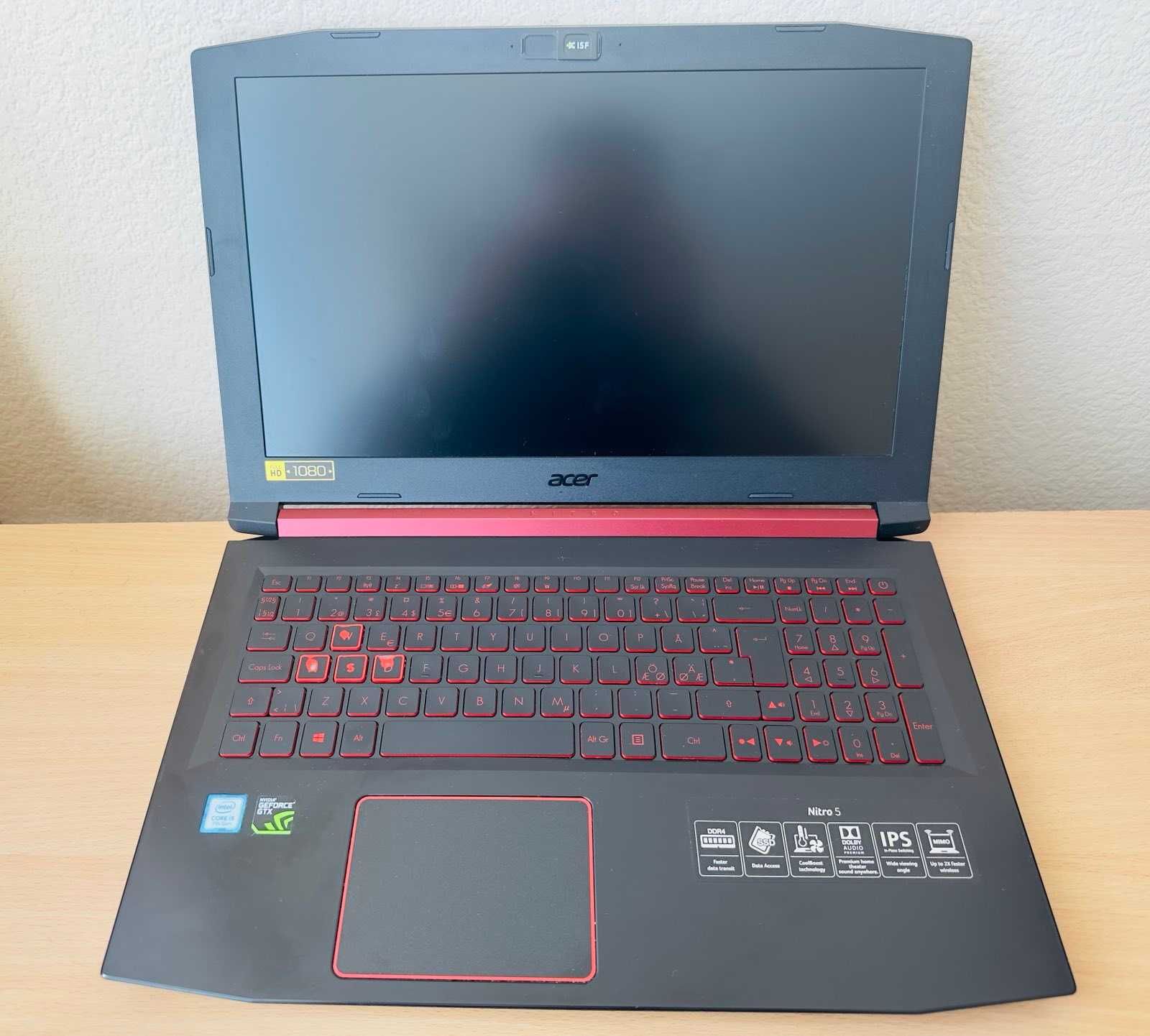АКЦІЯ! Game Acer Nitro 5 15.6"FHD/IPS i5-7300HQ/8GB/256SSD/GTX1050 2Gb