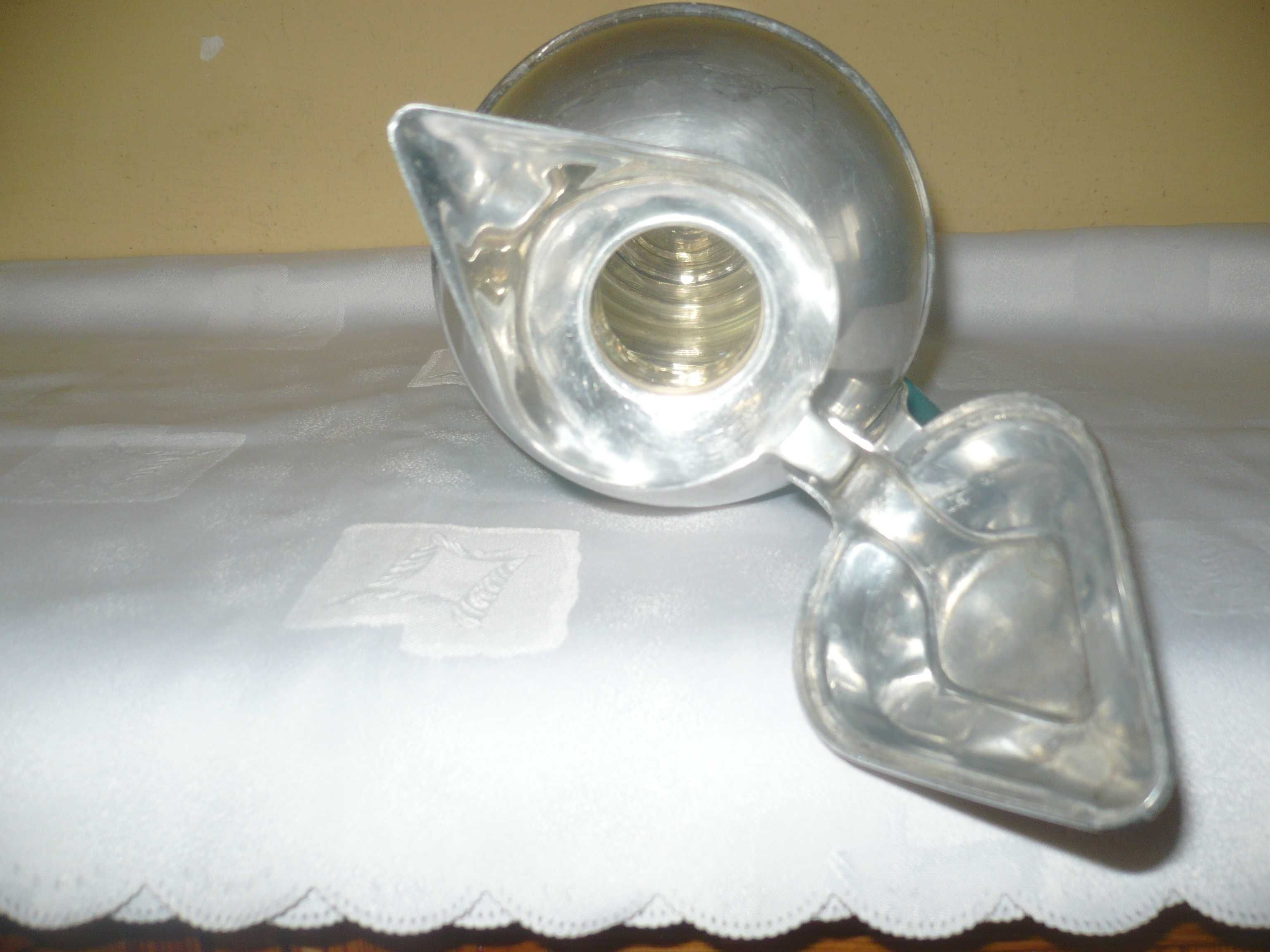 Pamiątki PRL-u termos szklany aluminiowy z uchwytem 1,5 litra