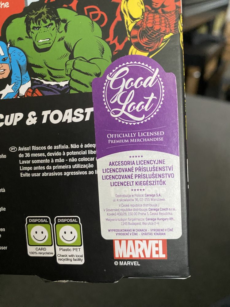 Marvel comics zestaw kubeczek na jajko z forma na tosty