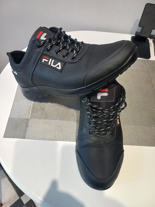 Fila - классные кожаные черные кроссовки- туфли- кросівки. 42р.