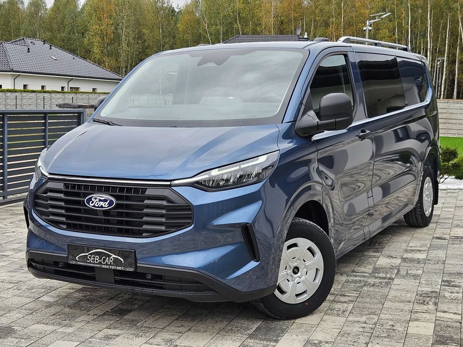 Ford Transit Custom L2 Brygadowy NOWY AUTOMAT  Wersja Długa/Long Brygadowy 6-os. AUTOMAT NOWY OD RĘKI FV23% SalonPL