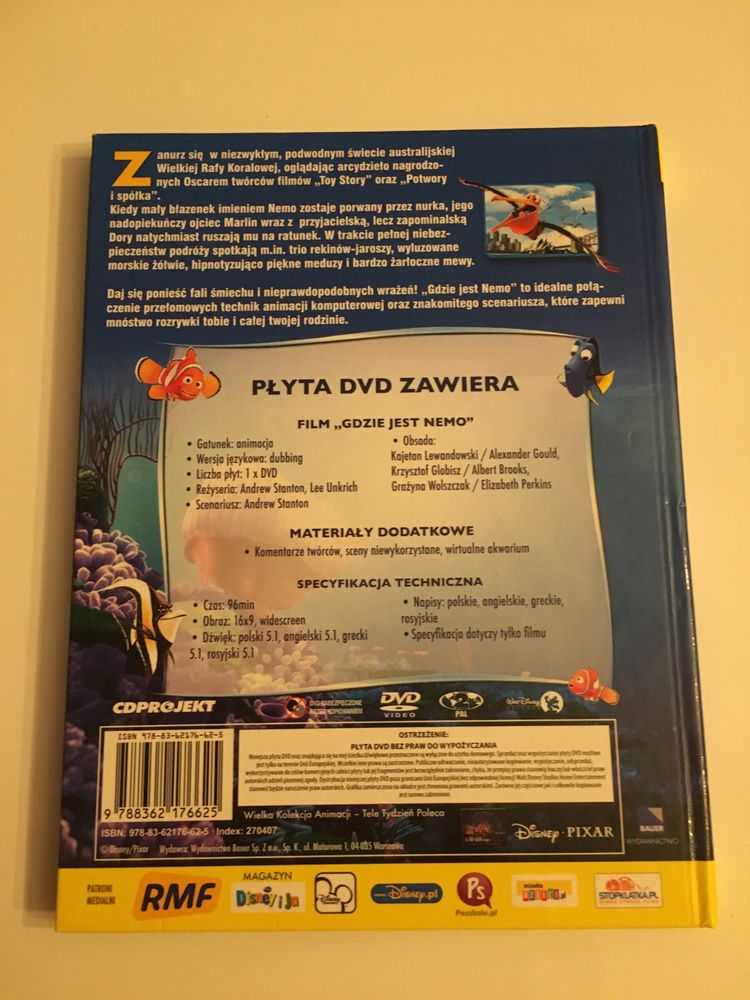 Bajka dvd Gdzie jest Nemo Disney
