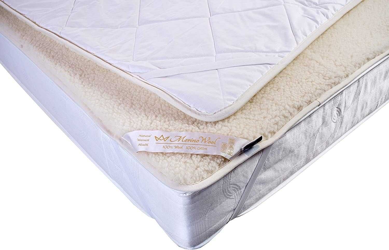 Merino Wool naturalna pościel wełna materac topper polar 140 x 190