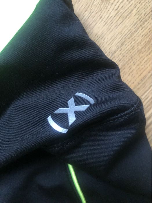 Spodnie legginsy treningowe damskie 2XIST czarne neonowy zielony xs