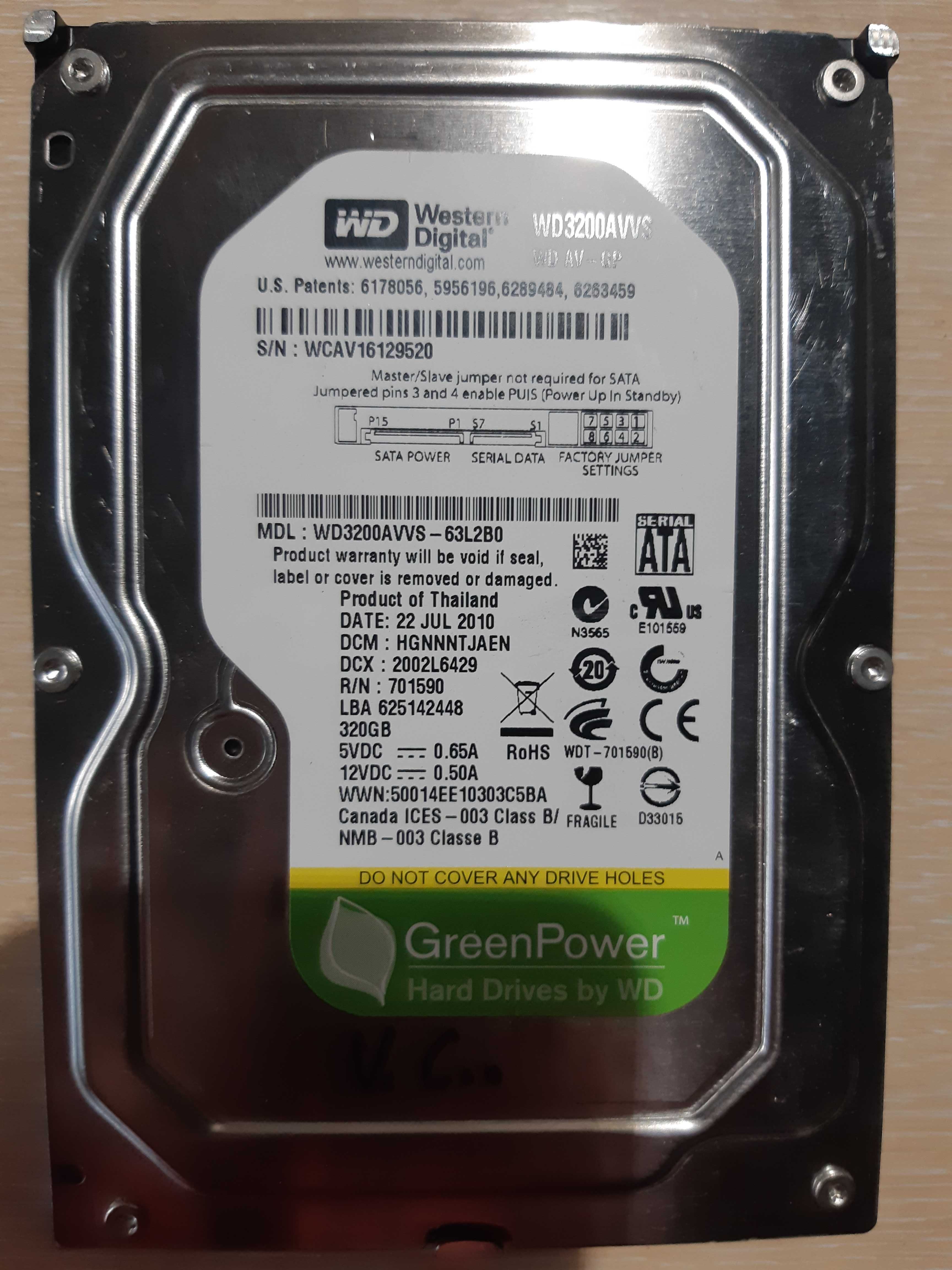 Акція! Жорсткі диски для комп'ютера, SATA HDD 3,5" 320GB гурт/роздріб