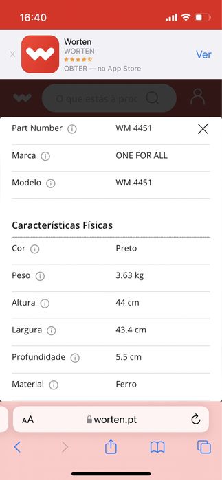 Suporte TV parede universal 13” a 60”